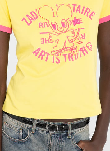 Tee-shirt col rond manches courtes imprimé ZADIG&VOLTAIRE Jaune